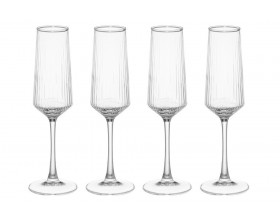 MAKU Комплект 4бр оребрени чаши за пенливо вино - 220мл.