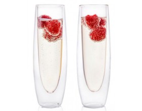 FAUBOURG Сет от 2 бр. двустенни стъклени чаши за бяло вино и шампанско “ST BARTH“ - 130 мл.