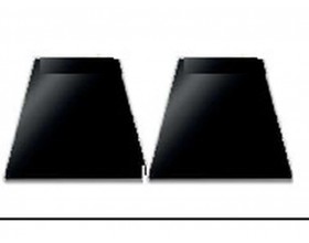 PEBBLY Комплект 2 бр. защитни стъклени кухненски дъски за двоен котлон  50х28 см. - черна