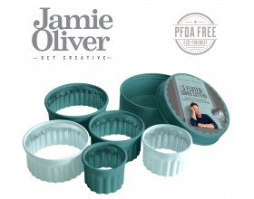 JAMIE OLIVER Комплект от 5 броя вълнообразни форми за десерти и ястия - цвят атлантическо зелено / светлосиньо