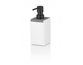 KELA Диспенсър за течен сапун “Cube“ - бял с елемент във вид на камък - 300 мл.