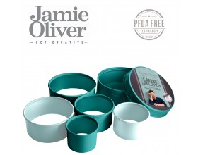 JAMIE OLIVER Комплект от 5 бр. кръгли форми за десерти и ястия - цвят атлантическо зелено / светлосиньо