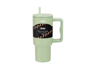 MAKU Двустенна термочаша със сламка, 900мл. - цвят зелен