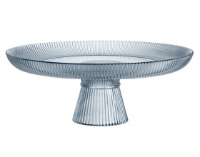 MAKU Стъклена поставка за торта и сладкиши, Ø30 см. - цвят син