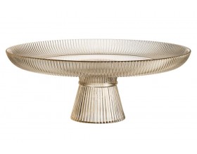 MAKU Стъклена поставка за торта и сладкиши, Ø30 см. - цвят шампанско