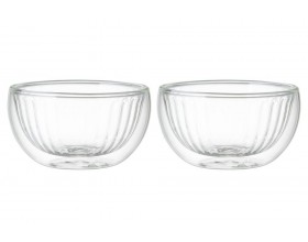 MAKU Комплект от 2бр оребрени двустенни купи - Ø10 см.