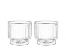 MAKU Комплект от 2бр оребрени двустенни чаши -  260мл.