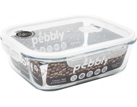 PEBBLY Правоъгълна стъклена кутия за храна - 2,250 л.