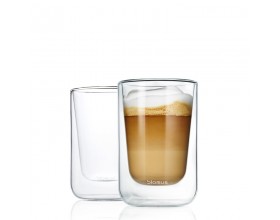 BLOMUS Комплект от 2 двустенни стъклени чаши NERO за капучино или чай - 250мл