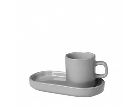 BLOMUS Комплект от 2 бр.чаши за еспресо PILAR, 50 мл - цвят светло-сив (Mirage Grey)
