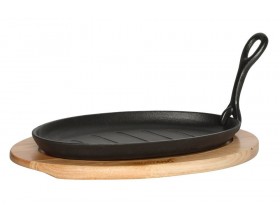 MUSTANG Чугунен грил тиган с моб. дръжка и подложка - 27,5х18см