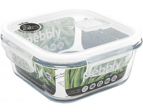 PEBBLY Квадратна стъклена кутия за храна - 800 мл.