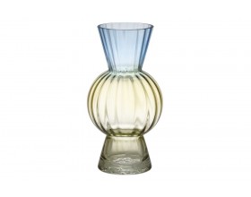 4LIVING Стъклена ваза “Poppy“ - цвят син/зелен