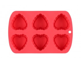 WINTERIA Силиконова форма за 6 бр. мъфини сърца