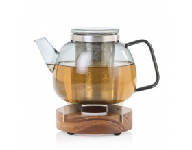 AdHoc Подаръчен сет стъклен чайник 1,2 л. Yuna и поставка за подгряване Tuto