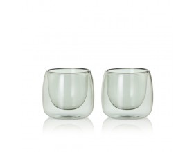 AdHoc Двустенни стъклени свещници 2 бр. Yuna - сиви