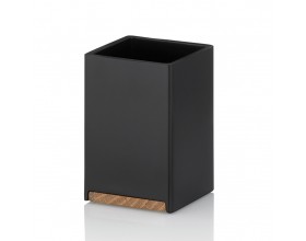 KELA Чаша за баня “Cube“ - черна с дървен елемент
