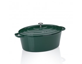 KELA Чугунена овална тенджера с капак “Calido“ - 36х29 см. - зелена