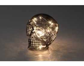 FINNLUMOR Стъклен декоративен череп с LED светлина