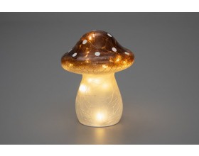 FINNLUMOR Стъклена декоративна гъба с LED светлина