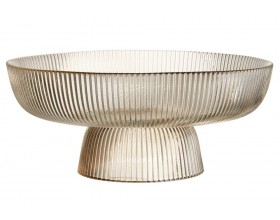 MAKU Стъклена купа / фруктиера за сервиране,Ø26 см - цвят шампанско