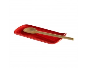 EMILE HENRY Керамична поставка за прибори за готвене  SPOON REST - цвят червен