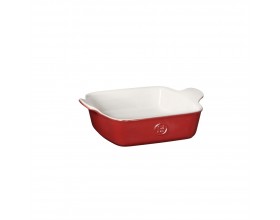EMILE HENRY Правоъгълна форма за печене "SQUARE DISH" - 20 х 23 см - цвят бяло и червено