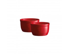 EMILE HENRY Комплект 2 броя керамични купички / рамекини "RAMEKINS SET N°10" - цвят червен
