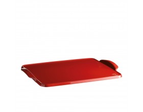 EMILE HENRY Керамична плоча за печене "BAKING TRAY" - 42 х 31 см - цвят червен