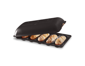 EMILE HENRY Керамична форма за печене на мини багети "MINI - BAGUETTE BAKER" - цвят черен