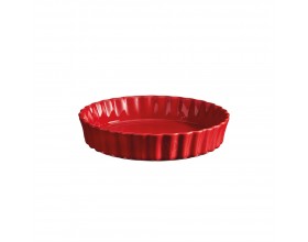 EMILE HENRY Керамична форма за тарт Ø 24 см "DEEP FLAN DISH"- цвят червен