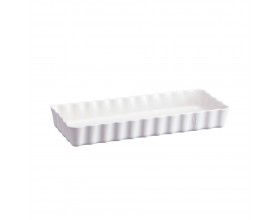EMILE HENRY Керамична форма за тарт "SLIM RECTANGULAR TART DISH"- цвят бял