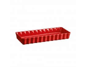 EMILE HENRY Керамична форма за тарт "SLIM RECTANGULAR TART DISH"- цвят червен