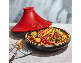 EMILE HENRY Индукционен тажин “DELIGHT" - Ø 27см - цвят червен и черен