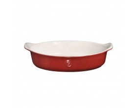 EMILE HENRY Керамична овална форма за печене "LARGE OVAL DISH" - 35,5 х 23,5см - цвят бяло и червено