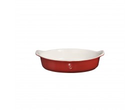 EMILE HENRY Керамична овална форма за печене "OVAL DISH FOR 2" - 18 х 27см - цвят бяло и червено