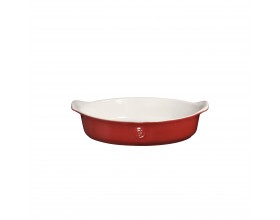 EMILE HENRY Керамична овална форма за печене "OVAL DISH FOR 2" - 18 х 27см - цвят бяло и червено