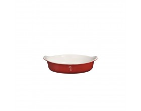 EMILE HENRY Керамична овална форма за печене "INDIVIDUAL OVAL DISH" - 14 х 21см - цвят бяло и червено