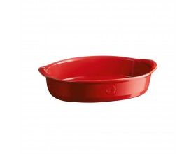 EMILE HENRY Керамична тава "OVAL OVEN DISH" - 35х22,5 см - цвят червен