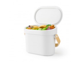 UMBRA Кошче за компост “BELLWOOD“, 4 л. - цвят бял / натурален