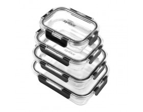 ZYLISS Комплект от 4 бр. стъклени кутии за храна с херметическо затваряне - различни размери