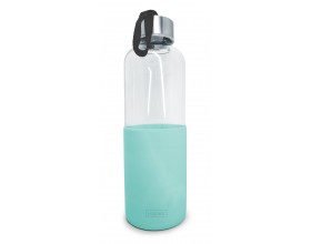 Nerthus Стъклена бутилка със силиконов протектор - 600 мл. - зелена