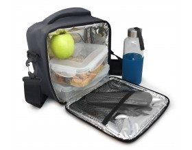 Nerthus Термоизолираща чанта за храна с 2 джоба - сив цвят