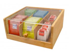 Nerthus Бамбукова кутия за съхранение на чай 