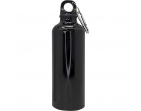 Nerthus Туристическа бутилка с карабинер - цвят черен - 500 мл.