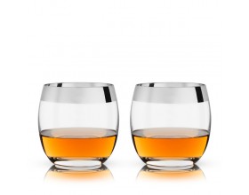 VISKI Кристални чаши с хромиран ръб “IRVING“ 2 бр. - 266 мл.