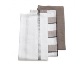 KELA Комплект от 3 бр. домакински кърпи за съдове “Pasado“ - 65х45 см. - кафяви
