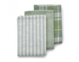 KELA Комплект от 3 бр. домакински кърпи за съдове “Pasado“ - 65х45 см - маслинено зелени