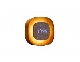 GINGKO Квадратен часовник/будилник и смарт лампа “Lumos“ - бял ясен