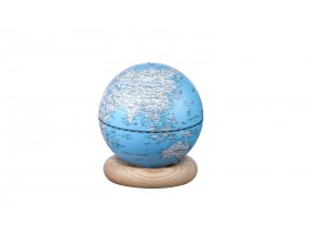 GINGKO Смарт лампа глобус “Atlas Globe“ -  светлосиня/бял ясен